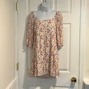 MI AMI Spring Coastal Cowgirl Kentucky Derby Cottagecore Floral Babydoll Dress M